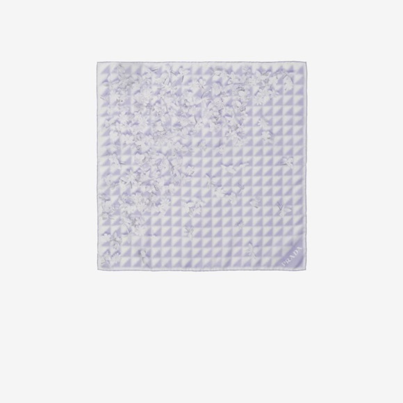 Prada Printed Twill Lavendar Scarf - Picture 1 of 3